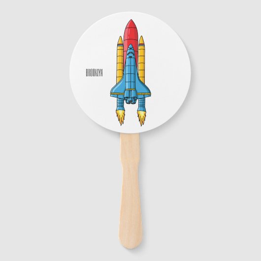 Rocket ship cartoon illustration handwaaier (Voorkant)