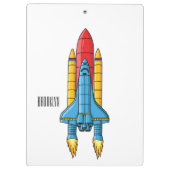 Rocket ship cartoon illustration klembord (Achterkant)