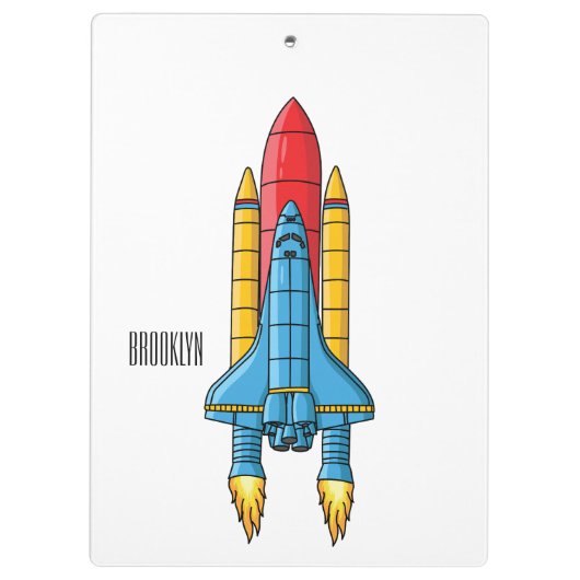 Rocket ship cartoon illustration  klembord (Achterkant)