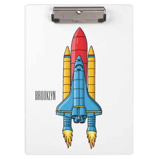 Rocket ship cartoon illustration klembord (Voorkant)