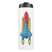 Rocket ship cartoon illustration thermosbeker (Voorkant)