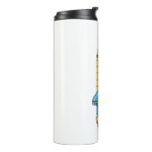 Rocket ship cartoon illustration thermosbeker (Gedraaid links)