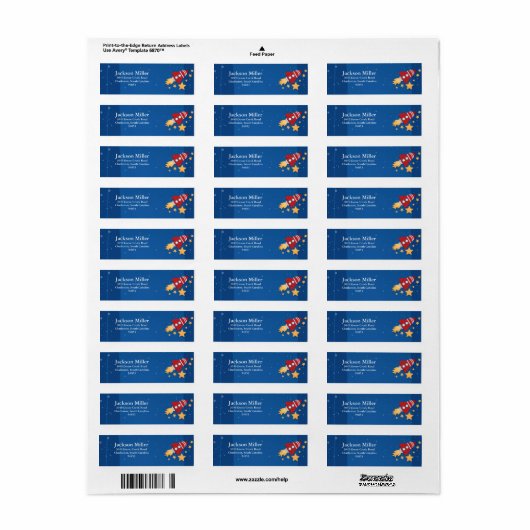 Rocket Ship Etiket (Full Sheet)
