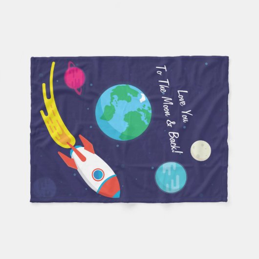Rocket Ship Fleece Blanket (Voorkant (Horizontaal))
