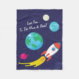 Rocket Ship Fleece Blanket Deken
