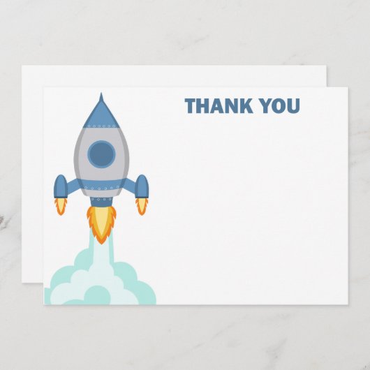 Rocket Ship Hartelijk dank Bedankkaart (Voorkant / Achterkant)