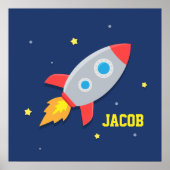 Rocket Ship in Kinderen buitenruimte-decor-Poster Poster (Voorkant)