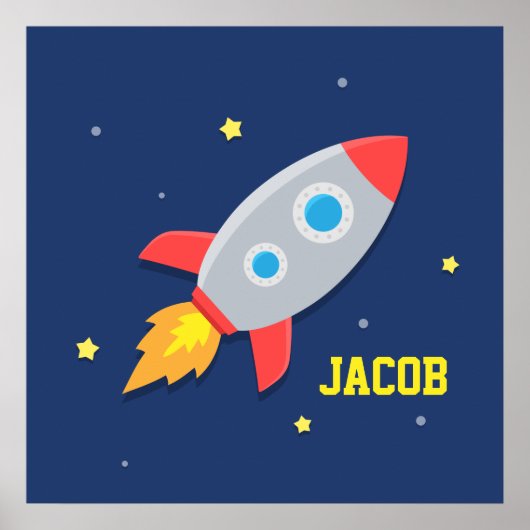 Rocket Ship in Kinderen buitenruimte-decor-Poster Poster (Voorkant)