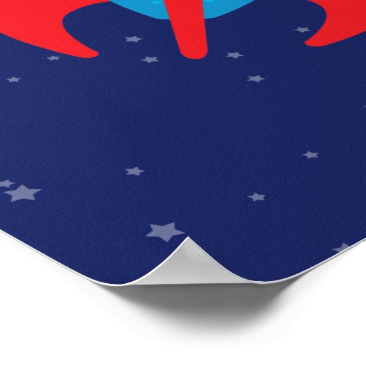 Rocket Ship in Space Poster (Hoek)