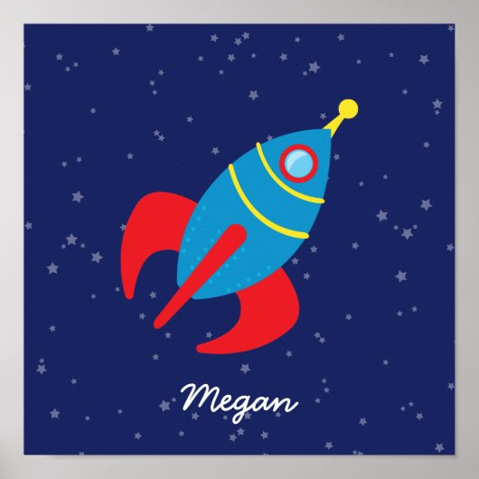 Rocket Ship in Space Poster (Voorkant)