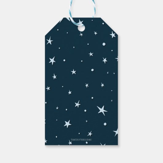 Rocket Ship Lancering Dark Space Dank je wel Cadeaulabel (Achterkant)