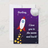 Rocket Ship Love You to Moon Kaart (Voorkant)