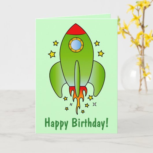 Rocket Ship Out-of-this-World Nephew Kaart (Gele Bloem)