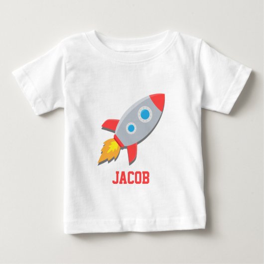 Rocket Ship, Outer Space, voor baby jongens (Voorkant)