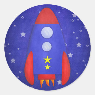 Rocket Ship Party Favor Stickers