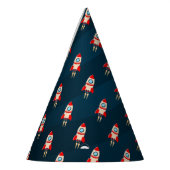 Rocket Ship Patroon Verjaardagsfeestje Feesthoedjes (Links)