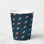 Rocket Ship Pattern Papieren Bekers (Voorkant)