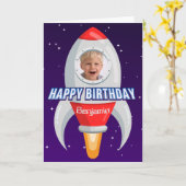 Rocket Ship Photo Custom Kaart (Gele Bloem)