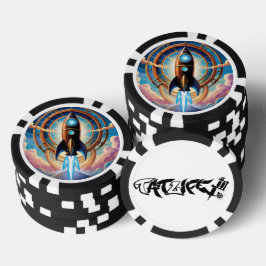 Rocket Ship Poker Chips