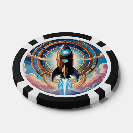 Rocket Ship Poker Chips (Enkel)