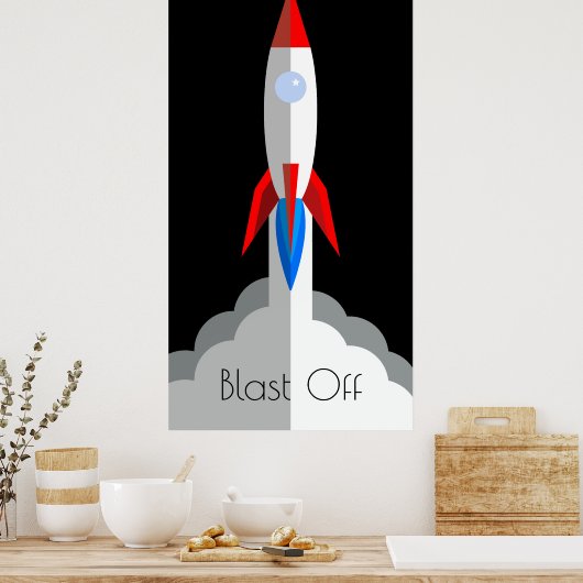 Rocket Ship Poster (Keuken)