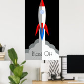 Rocket Ship Poster (Thuiskantoor)