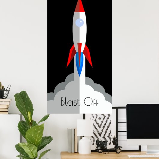 Rocket Ship Poster (Thuiskantoor)