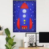 Rocket Ship Print (Thuiskantoor)