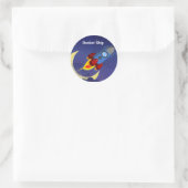 Rocket Ship Ronde Sticker (Tas)