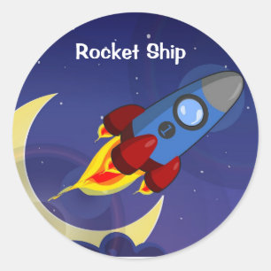 Rocket Ship Ronde Sticker