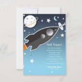 Rocket Ship Space Baby shower Boek Aanvraag Kaart (Voorkant)