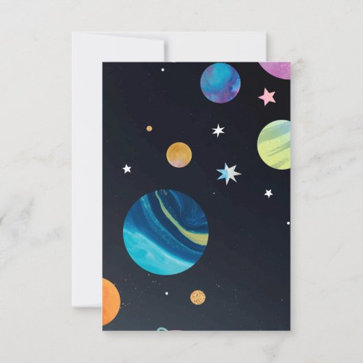 Rocket Ship Space Boy Birthday Bedankkaart (Achterkant)