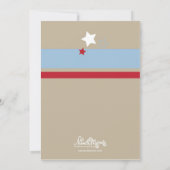 Rocket Ship Thmed Birthday Invitations Kaart (Achterkant)