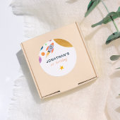 Rocket Ship Trip Around The Sun Space Boy Birthday Ronde Sticker