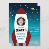 Rocket Ship uit deze wereldfoto van Birthday Kaart (Voorkant / Achterkant)