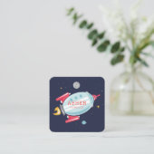 Rocket Ship Vierkante Visitekaartje (Staand voorkant)