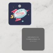 Rocket Ship Vierkante Visitekaartje (Voorkant / Achterkant)