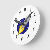 Rocket Ship Wall Clock Ronde Klok (Hoek)