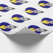 Rocket Ship Wrapping Paper Cadeaupapier (Hoek)
