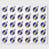 Rocket Ship Wrapping Paper Cadeaupapier (Vlak)