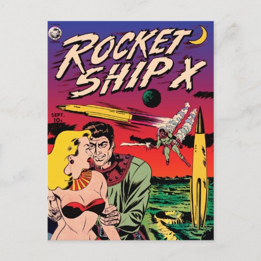 Rocket Ship X  Sci Fi Comic Book Hoesje Briefkaart (Voorkant)