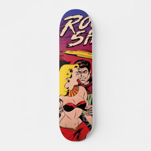 Rocket Ship X  Sci Fi Comic Book Hoesje Persoonlijk Skateboard (Voorkant)