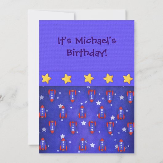 Rocket Ships-uitnodigingen Kaart (Voorkant)