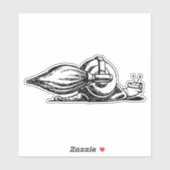 Rocket Slak Zwart en Wit Vinyl Sticker (Vel)