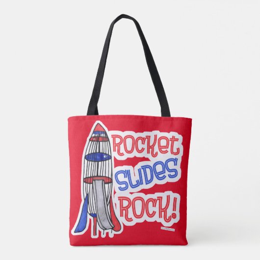 Rocket Slides Rock Fun Playground Homage Tote Bag (Achterkant)