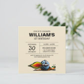 Rocket Snail Birthday Uitnodiging (Staand voorkant)