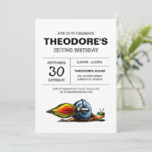 Rocket Snail Birthday Uitnodiging (Staand voorkant)