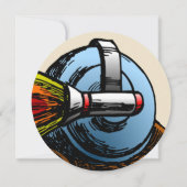 Rocket Snail Birthday Uitnodiging (Achterkant)