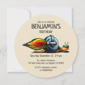 Rocket Snail Birthday Uitnodiging (Voorkant)