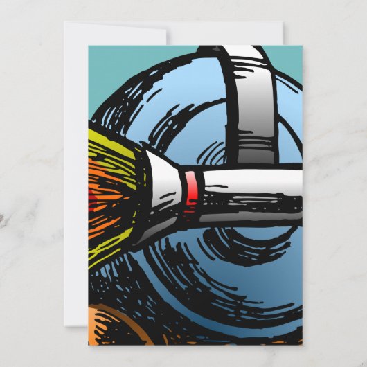 Rocket Snail Birthday Uitnodiging (Achterkant)